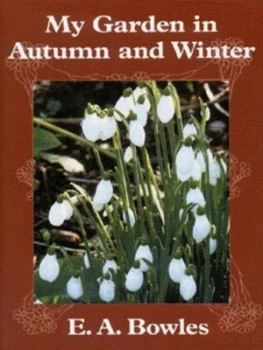 Image of My Garden in Autumn and Winter by E. a Bowles Hardback