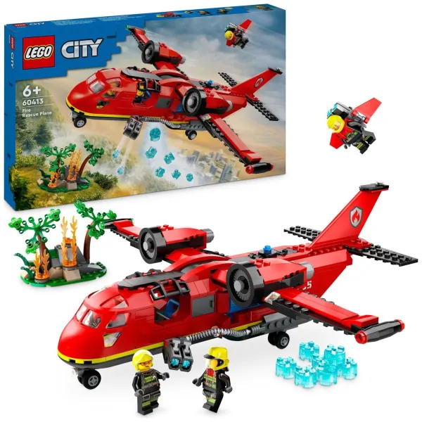 image of LEGO City Fire Rescue Plane Toy for Kids Aged 6 Plus 60413