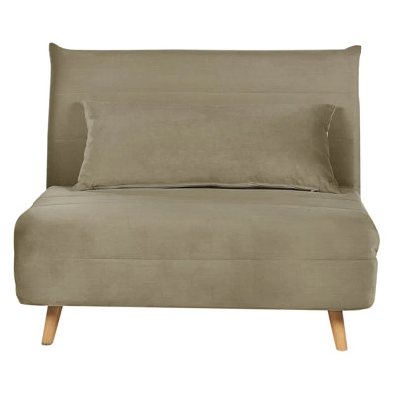 Image of Beliani Single Sofa Bed Setten Velvet Olive Green