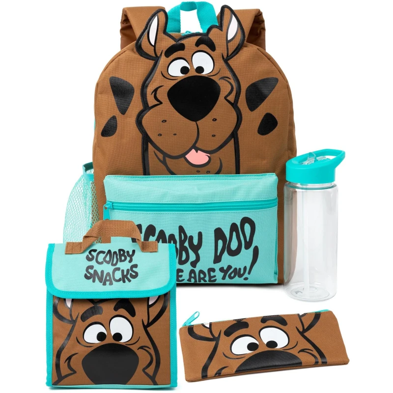 Image of Scooby Doo 4 Piece Backpack Set Brown unisex