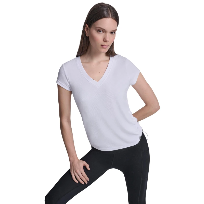 Image of DKNY SS Tech R Tee Ld62 White female 8 (XS)