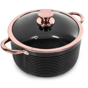 Image of Tower Linear 24cm Casserole Dish - Black/Rose Gold