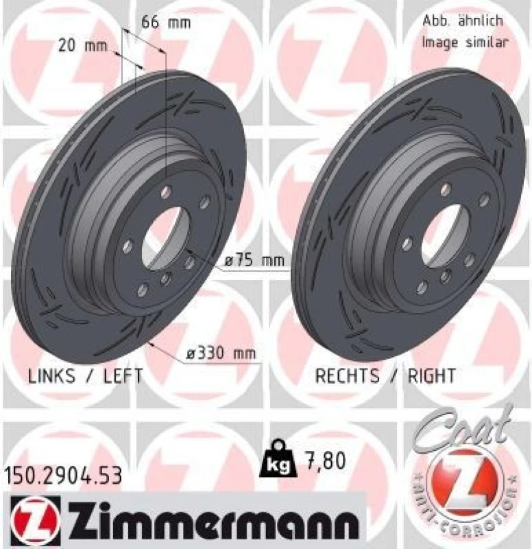 Image of ZIMMERMANN Brake disc ZIMMERMANN 150.2904.53