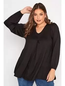 Image of Yours Long Sleeve Swing Top. Black, Size 16, Women