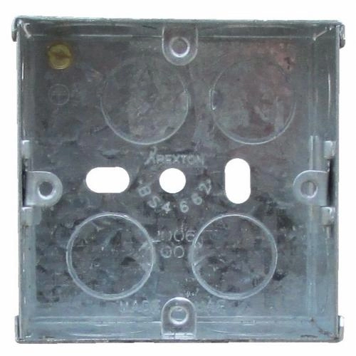 Image of ESR 1 Gang 47mm Single Flush Recessed Galvanised Metal Back Box
