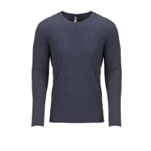 Image of Next Level Adults Unisex Long Sleeve Tri-Blend Crew T-Shirt (L) (Vintage Navy)