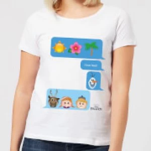 Image of Disney Frozen I Love Heat Emoji Womens T-Shirt - White - 3XL