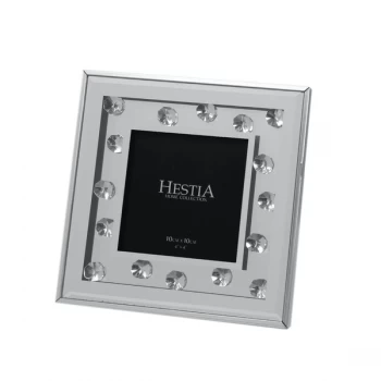 image of 4" x 4" - Hestia Mirror & Crystal Bead Photo Frame