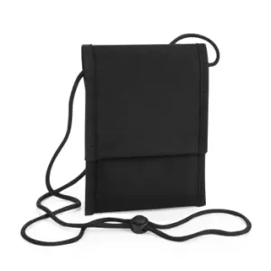 image of Bagbase Recycled Neck Pouch (One Size) (Black)