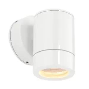 image of Outdoor IP65 Wall Downlight - Dimmable 7W LED GU10 - Gloss White Aluminium