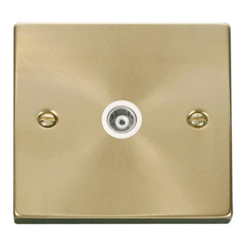 Image of SE Home Satin / Brushed Brass Single Isolated Coaxial Socket Gold unisex