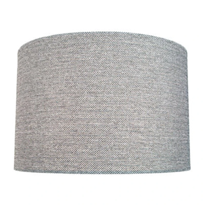 Image of Happy Homewares Modern And Sleek 30Cm Width Light Grey Linen Fabric Drum Lamp Shade 60W Maximum