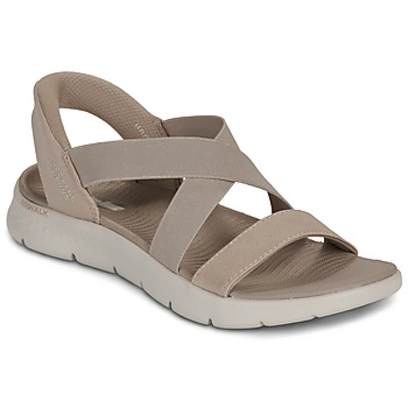 Image of Skechers GO WALK FLEX SANDAL GLIMMER UP womens Flat sandals in Beige