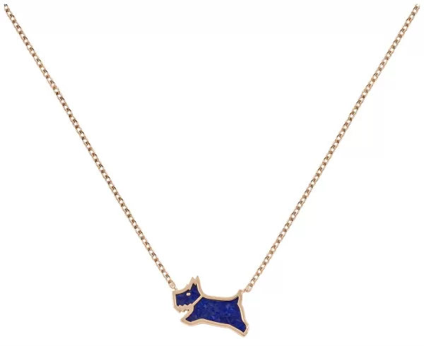 image of Radley RYJ2378 Blue Dog Necklace Rose Gold Tone Jewellery