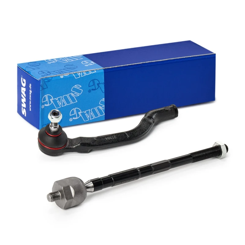 Image of SWAG 60 93 7628 Tie Rod Front Axle Right, with lock nut Rod Assembly (284)