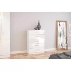 image of Birlea Lynx 5 Drawer Chest White