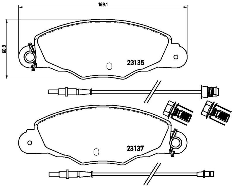 Image of BREMBO Brake pad set BREMBO P 61 061