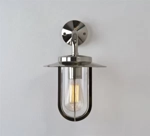 Image of 1 Light Outdoor Wall Lantern Polished Nickel IP44, E27