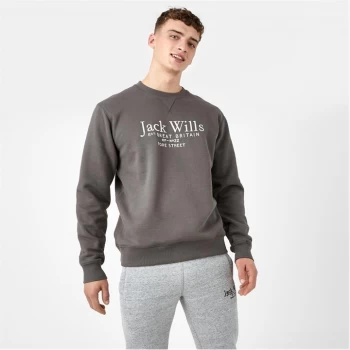Image of Jack Wills Belvue Graphic Logo Crew Neck Sweatshirt - Slate