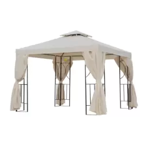 image of Outsunny 3 X 3M Garden Metal Gazebo Sun Shade Shelter Outdoor Party Tent - Cream