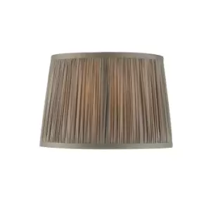 Image of Tapered Cylinder Lamp Shade - Charcoal Grey Silk - 60W E27 or B22 GLS - e10825