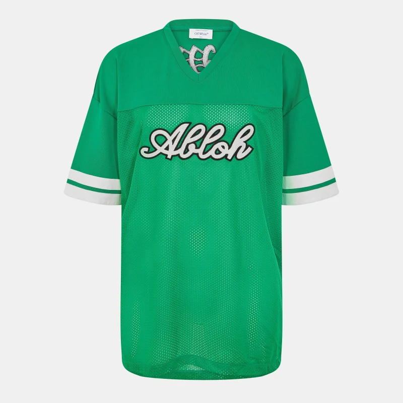 Image of Off White Mens Regular Fit T-Shirt Green/White male S