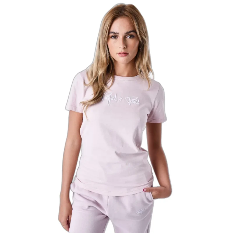 Image of Project X Paris T-Shirt embroidery logo woman Project X Paris Basic Rose Female M