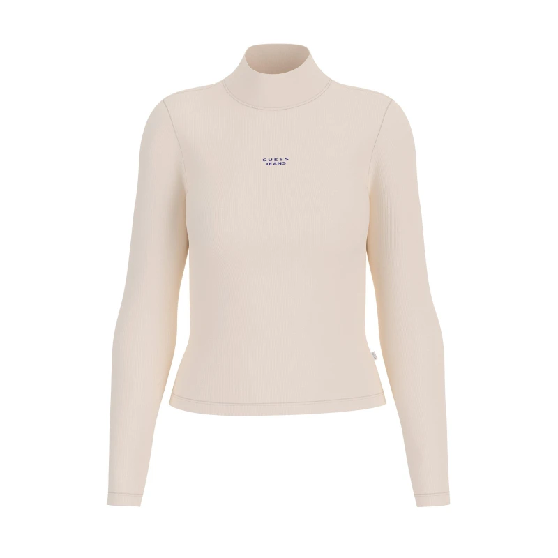Image of Guess Womens Roll Neck Long Sleeve T-Shirt Sandy Shore female 8 (XS)