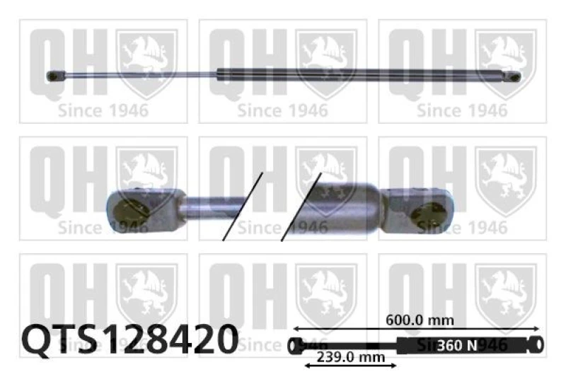 Image of QUINTON HAZELL Tailgate strut QUINTON HAZELL QTS128420