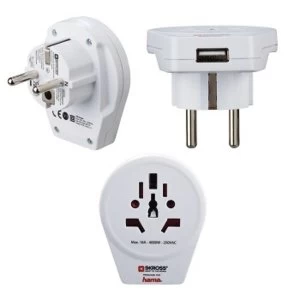 image of Hama World to Europe USB Universal Travel Adapter