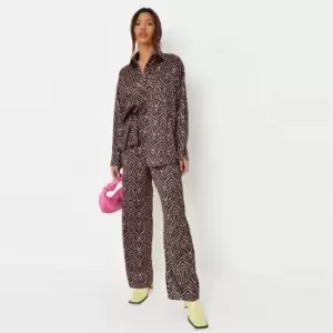 Image of Missguided Lounge Co Ord Trouser Zebra - Brown