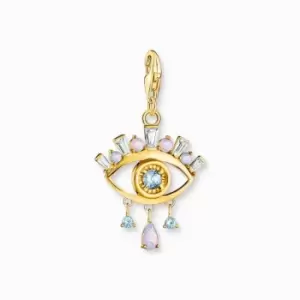 image of Charm Club Gold Plated Eye Charm 1926-971-7