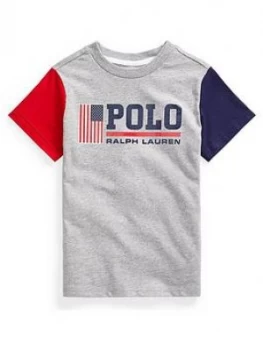 image of Ralph Lauren Boys Short Sleeve Polo Logo T-Shirt - Grey