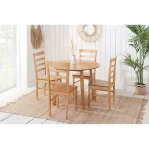 image of Birlea Pickworth Round Dining Set With 4 Upton Chairs