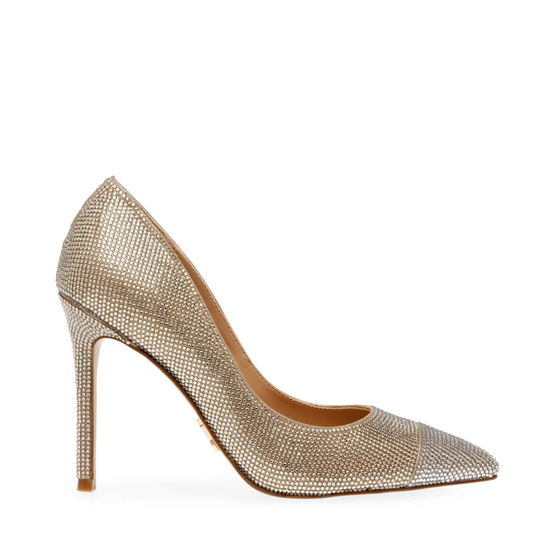 Image of Steve Madden Womens Evelyn CR Stiletto Court Shoes Champagne female 8 (41)
