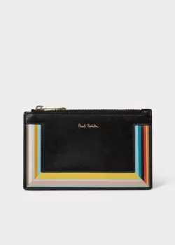 Image of Paul Smith Black 'Signature Stripe' Zip Purse