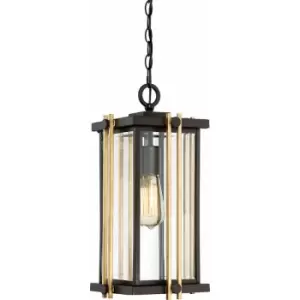 image of Outdoor IP44 1 Bulb Chain Lantern Western Bronze LED E27 100W