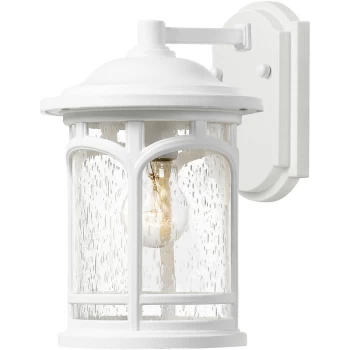 image of Marblehead Outdoor Medium 1 Light Wall Lantern, White, IP44, E27 - Elstead