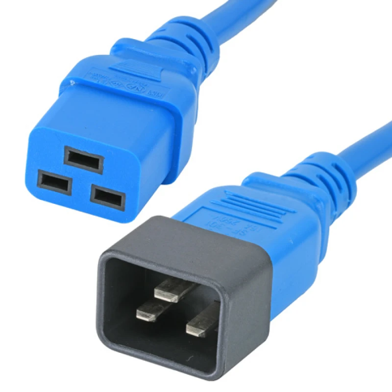 Image of Cablenet 0.5m IEC C20 - IEC C19 Blue PVC 1.5mm Power Leads