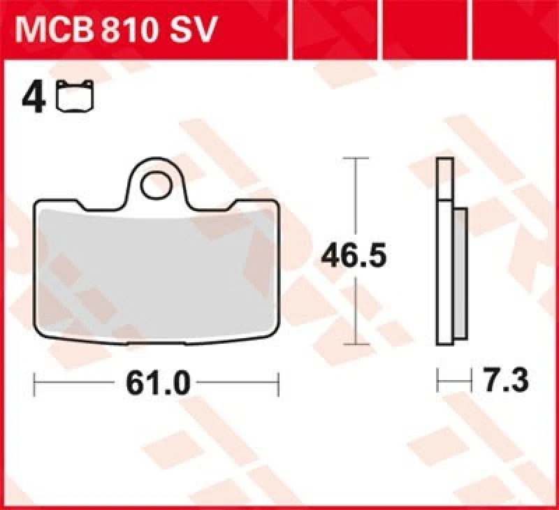 Image of TRW MCB810SV Brake pad set Brake Pad Set,disc brake (402)