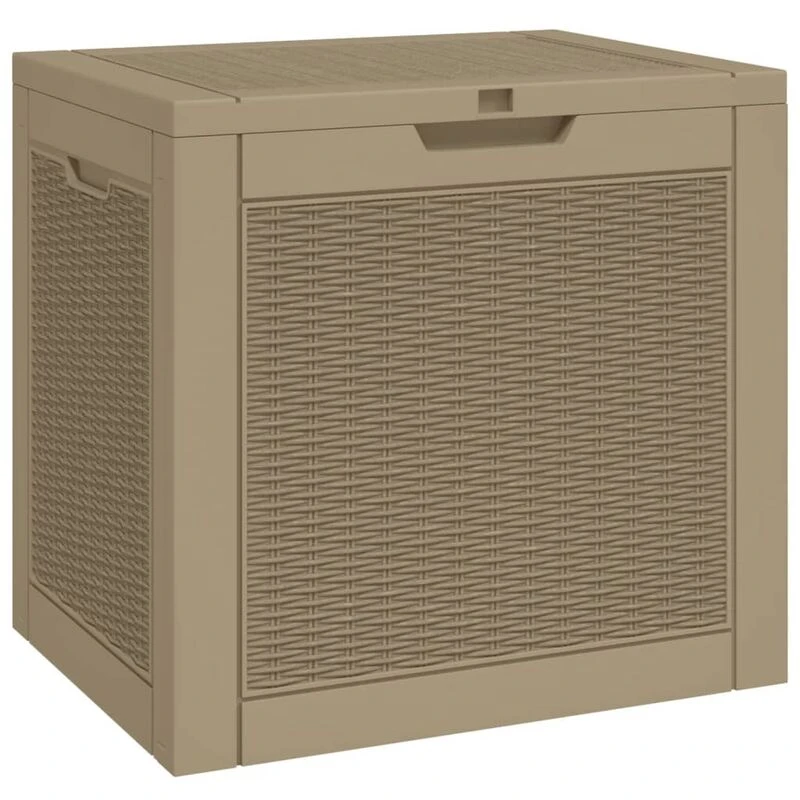 Image of VIDAXL Garden Storage Box Light Brown 55.5x43x53cm Polypropylene Vidaxl 8720845789749
