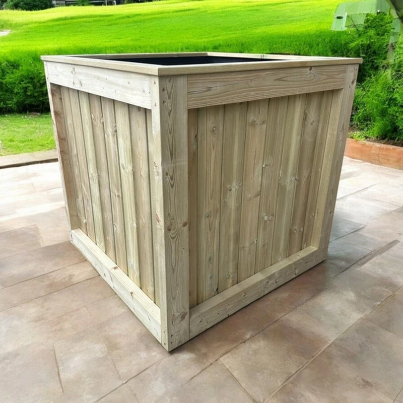 Image of Buttercup Farm Kent Garden Planter - Pressure Treated Wood - L90 x W40 x H40cm in Brown Brown Unisex