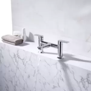 Image of Amwell Bath Filler, 1/4 Turn, Dual Lever Ceramic Disc, High/ Low Water Pressure, 240(H) x 220(W), Chrome, 628507 - Vurtu