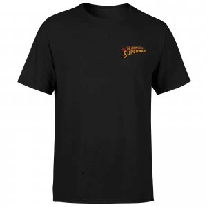 Image of DC Superman Embroidered Unisex T-Shirt - Black - XL