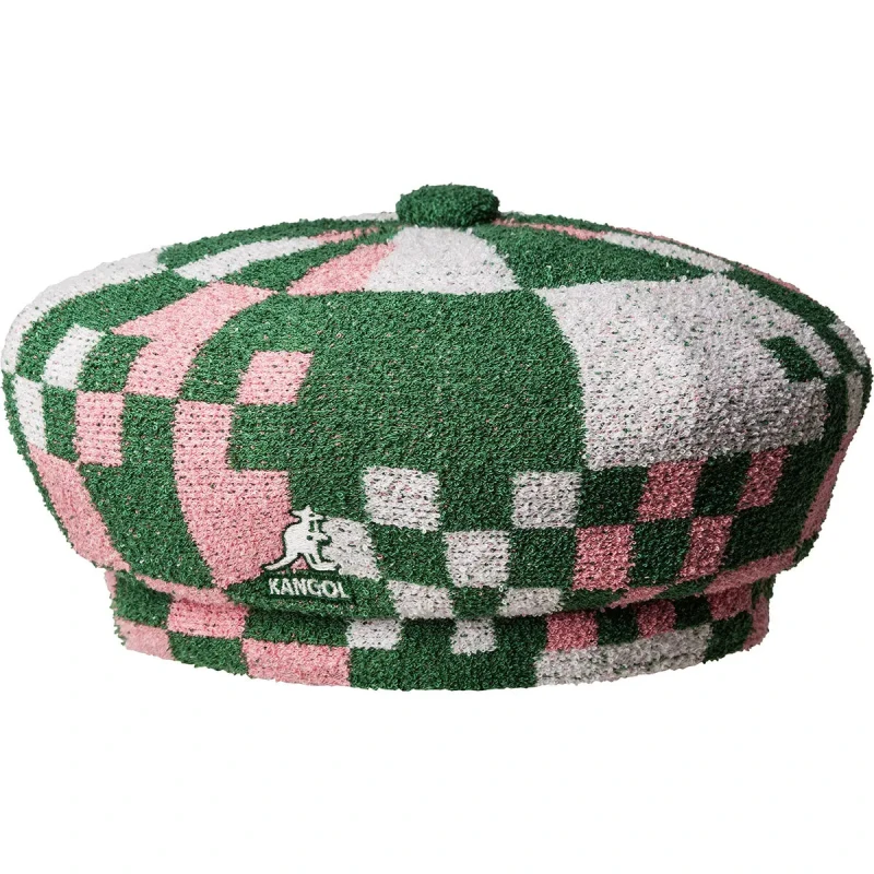 Image of Kangol Gingham beret Kangol Pop Jax Vert Unisex XL