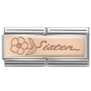 Image of Nomination CLASSIC Rose Gold Double Sister With Flower Charm 430710/15