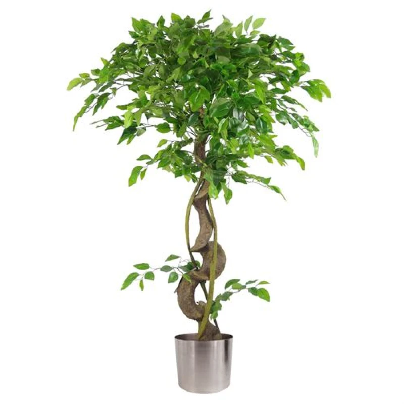 Image of Leaf Large Artificial Japanese Fruticosa Ficus Tree Silver 120cm 4ft Realistic Botanik Green