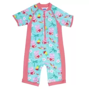 Image of Peppa Pig Baby Tropical One Piece Swimsuit (18-24 Months) (Multicoloured)