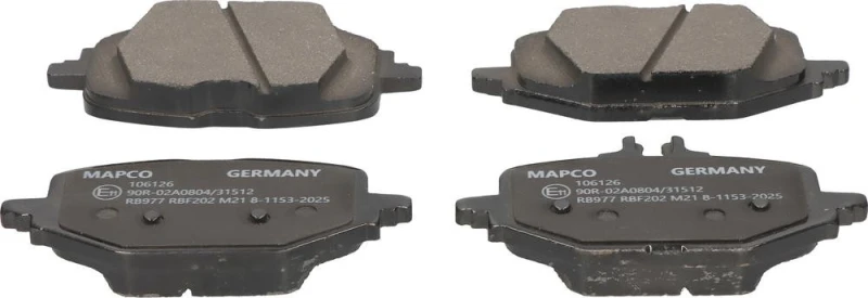 Image of MAPCO 106126 Brake pad set Rear Axle, excl. wear warning contact Brake Pad Set,disc brake (402)