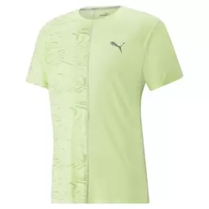 image of Puma Run Graphic T Shirt Mens - Yellow